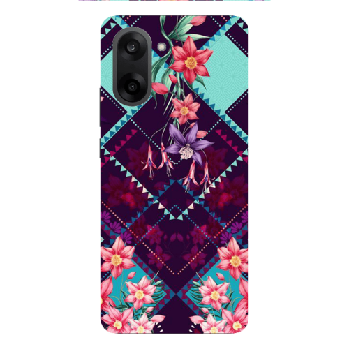 Oneplus Nord CE 5 Checkered flowers Transparent Silicone TPU Θήκη
